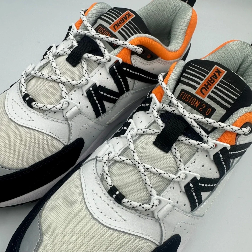 Karhu Fusion 2.0 Sneakers White Black Orange Dad Reto Runner Y2K Women 8.5 Men 7